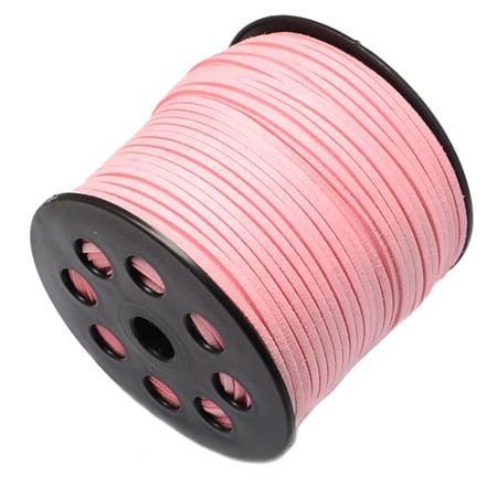 Rzemień z zamszu ekologicznego 3mmx1mm różowy (1szt-1m)