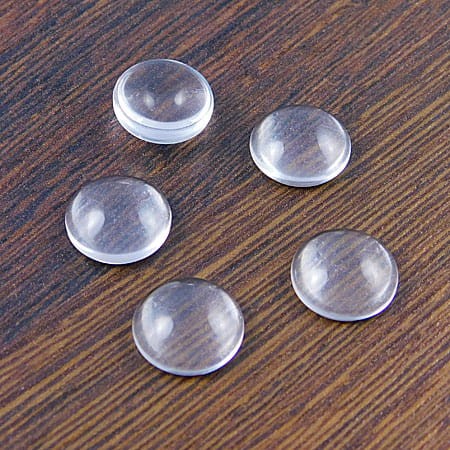 Kaboszon koło ze szkła 12x4.5mm przezroczyste (10szt.)