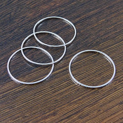 Baza koło z metalu 25x1mm srebrna (4szt.)