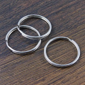 Baza kółko do kluczy breloczka z metalu 25x2.5mm ciemno srebrna (5szt.)