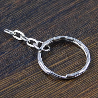Baza breloczka karbowana z metalu 46x25mm ciemno srebrna (5szt.)