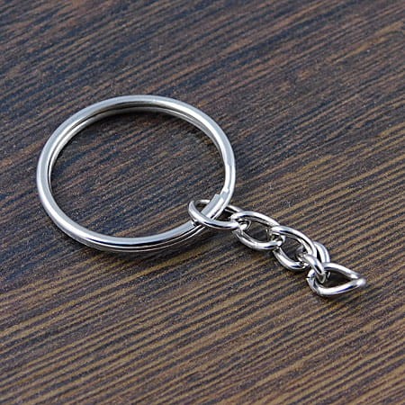 Baza breloczka gładka z metalu 46x25mm ciemno srebrna (5szt.)