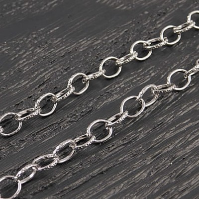 Łańcuszek metalowy owalny 8x6mm ciemny srebrny (1metr)