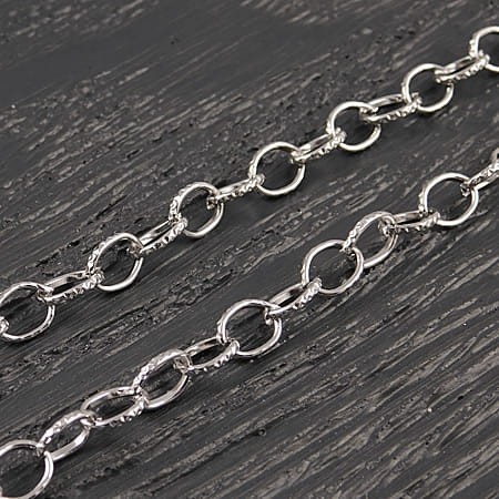 Łańcuszek metalowy owalny 8x6mm ciemny srebrny (1metr)