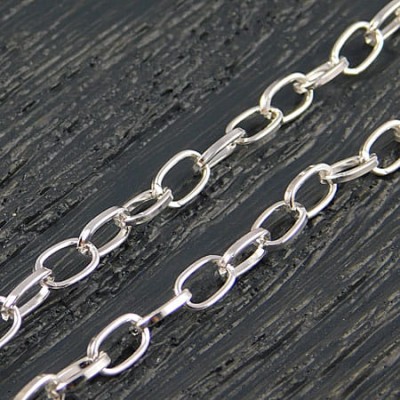 Łańcuszek metalowy owalny 7x4.5mm srebrny (1metr)