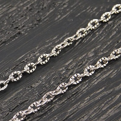 Łańcuszek metalowy owalny 4x3mm ciemny srebrny (1metr)