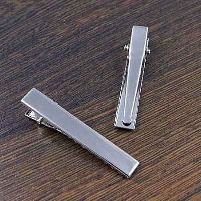 Spinka do włosów, baza z metalu 46x7.5mm ciemna srebrna (5szt.)