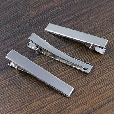 Spinka do włosów, baza z metalu 46x7.5mm ciemna srebrna (5szt.)