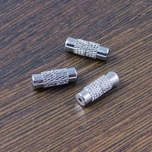 Zapięcie skręcane do naszyjników mosiężne 12x4mm ciemne srebro (2szt.)