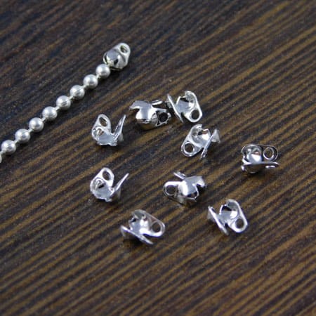 Łapaczki boczne z metalu 1.5mm ciemne srebrne (20szt)