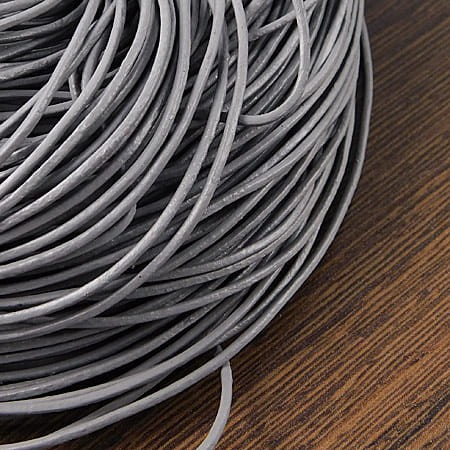 Rzemień okrągły ze skóry naturalnej 1mm szary (1metr)