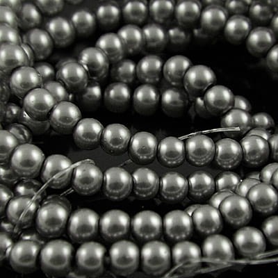 Perełki kulki ze szkła 4mm szare (200szt.)