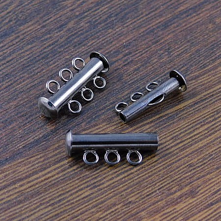 Zapięcie typu slide z metalu 21.5x10.5mm czarne (1szt.)