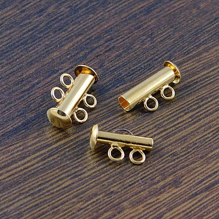 Zapięcie typu slide z metalu 16.5x10.5mm złote (1szt.)