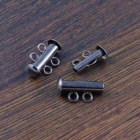 Zapięcie typu slide z metalu 16.5x10.5mm czarne (1szt.)