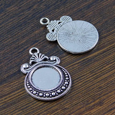 Baza z metalu do kaboszonów 12mm ciemna srebrna (2szt.)