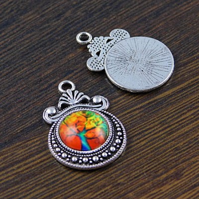 Baza z metalu do kaboszonów 12mm ciemna srebrna (2szt.)