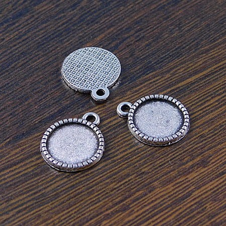 Baza z metalu do kaboszonów 12mm ciemna srebrna (4szt)