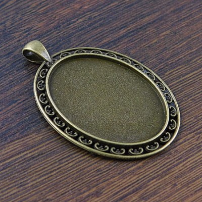 Baza z metalu do kaboszonów 40x30mm antyczny brąz (1szt)