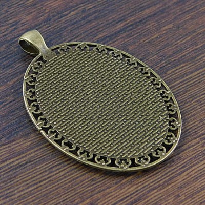 Baza z metalu do kaboszonów 40x30mm antyczny brąz (1szt)