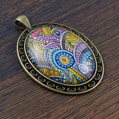 Baza z metalu do kaboszonów 40x30mm antyczny brąz (1szt)