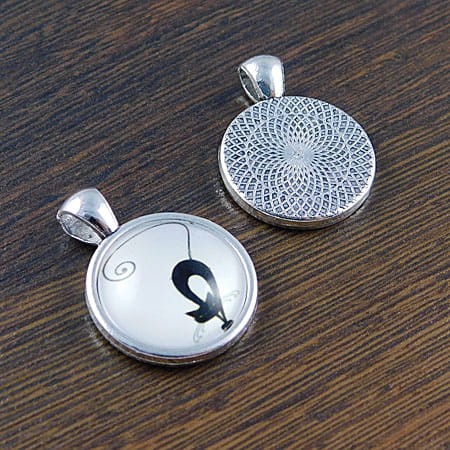 Baza z metalu do kaboszonów 20mm ciemna srebrna (2szt)