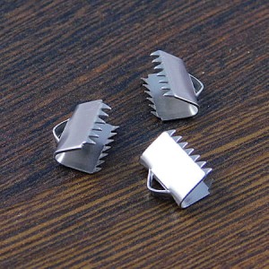 Zaciski krokodylki do bransoletek stal chirurgiczna 10.5x9mm ciemne srebro (2szt.)