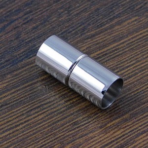 Zapięcie magnetyczne 18x7mm, wew. 6mm stal chirurgiczna ciemne srebro (1szt.)