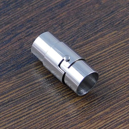 Zapięcie magnetyczne stal chirurgiczna 18x8mm, wew. 6mm ciemne srebrne (1szt.)