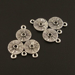 Zawieszka baza kolczyka z metalu trzy koła 23x19mm (2szt)