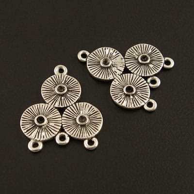 Zawieszka baza kolczyka z metalu trzy koła 23x19mm (2szt)