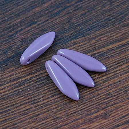 Koraliki Dagger ze szkła 16x5mm Opaque Lilac (6szt)