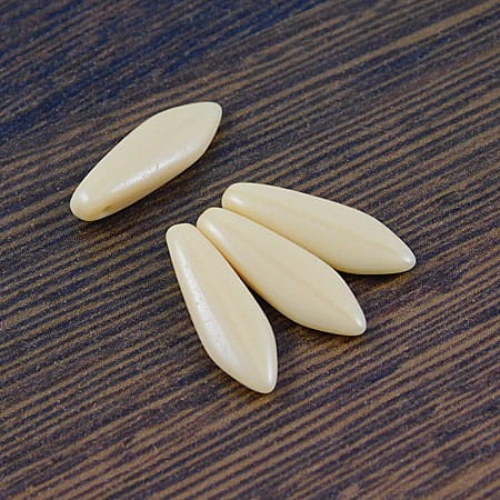 Koraliki Dagger ze szkła 16x5mm Ivory (6szt)