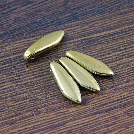 Koraliki Dagger ze szkła 16x5mm Jet Amber Full (6szt)