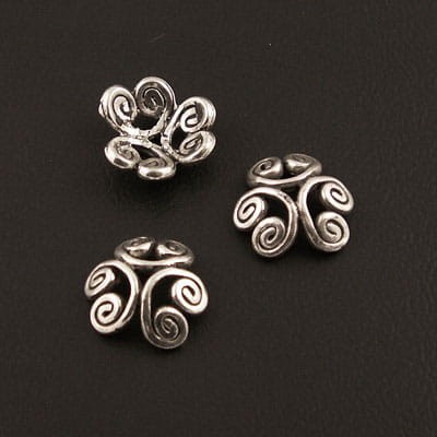 Ozdobna nakładka metalowa ażur 12mm ciemna srebrna (4szt)