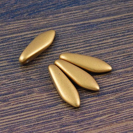 Koraliki Dagger ze szkła 16x5mm Brass Gold (6szt.)