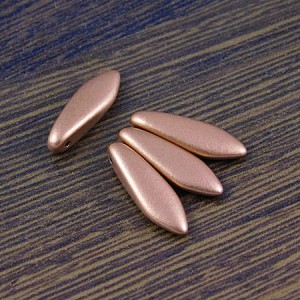 Koraliki Dagger ze szkła 16x5mm Vintage Copper (6szt.)