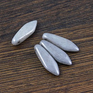 Koraliki Dagger ze szkła 16x5mm Chalk Grey Luster (6szt)