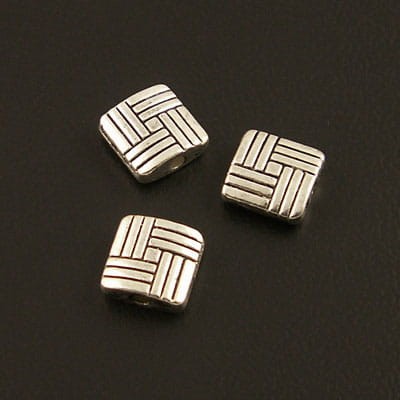 Przekładka z metalu kwadrat 8x8mm ciemna srebrna (6szt)