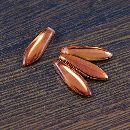Koraliki Dagger ze szkła 16x5mm Crystal Sunset (6szt.)