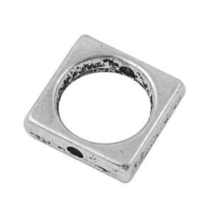 Przekładka z metalu kwadrat 11x11mm ciemny srebrny (4szt)