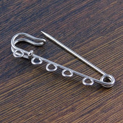 Baza broszki agrafka z metalu 50mm ciemna srebrna (1szt.)