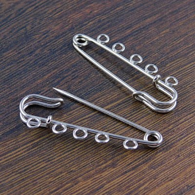 Baza broszki agrafka z metalu 50mm ciemna srebrna (1szt.)