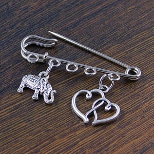 Baza broszki agrafka z metalu 50mm ciemna srebrna (1szt.)