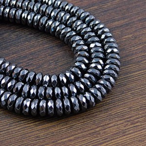 Hematyt oponki fasetowane 6x3mm grafitowe (10szt.)