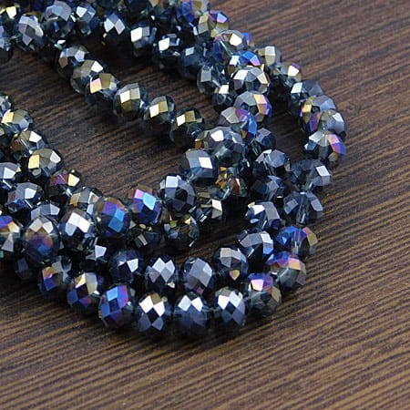 Oponki fasetowane ze szkła 6x5mm szare AB (20szt.)