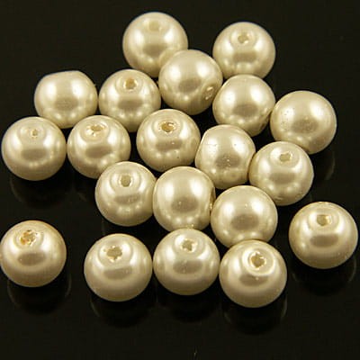 Perełki kulki ze szkła 8mm kremowe (100szt.)