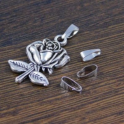 Podwieszka samozaciskowa 7x3mm ciemna srebrna (10szt)