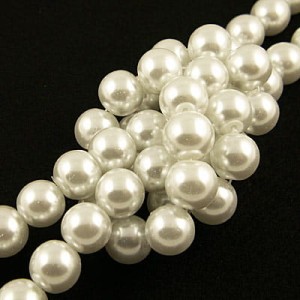 Perełki kulki ze szkła 6mm białe (140szt.)