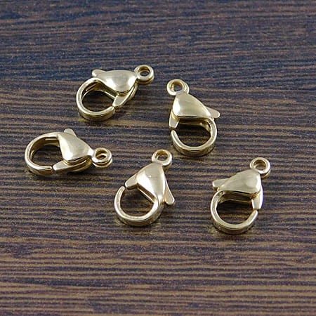 Zapięcie karabińczyk stal chirurgiczna pozłacana 9x5mm (1szt.)